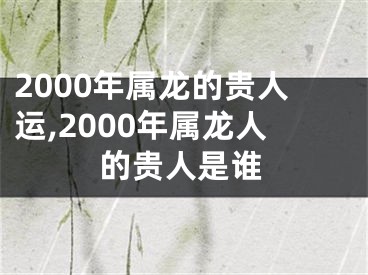 2000年属龙的贵人运,2000年属龙人的贵人是谁