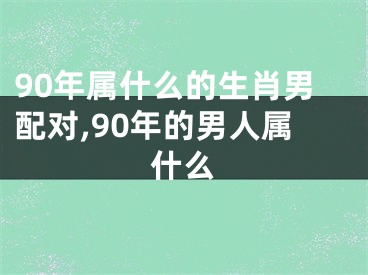 90年属什么的生肖男配对,90年的男人属什么