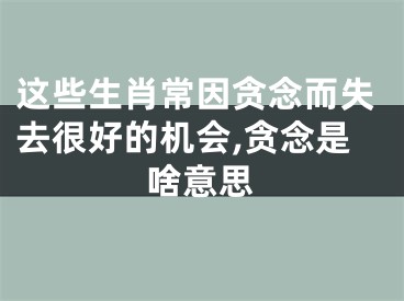 这些生肖常因贪念而失去很好的机会,贪念是啥意思