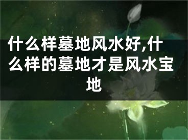 什么样墓地风水好,什么样的墓地才是风水宝地