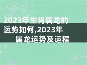 2023年生肖属龙的运势如何,2023年属龙运势及运程