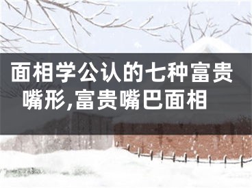 面相学公认的七种富贵嘴形,富贵嘴巴面相