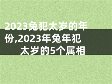 2023兔犯太岁的年份,2023年兔年犯太岁的5个属相