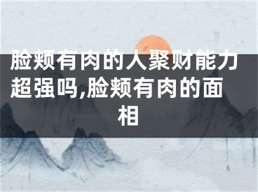 脸颊有肉的人聚财能力超强吗,脸颊有肉的面相