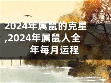 2024年属鼠的克星,2024年属鼠人全年每月运程