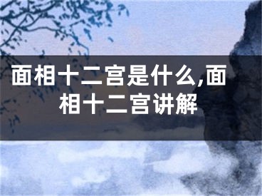 面相十二宫是什么,面相十二宫讲解