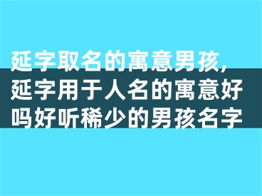 延字取名的寓意男孩,延字用于人名的寓意好吗好听稀少的男孩名字