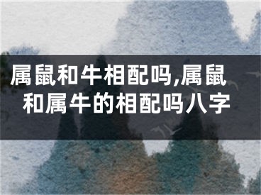 属鼠和牛相配吗,属鼠和属牛的相配吗八字