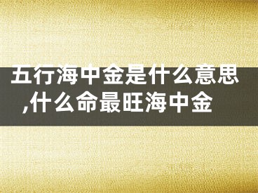 五行海中金是什么意思,什么命最旺海中金