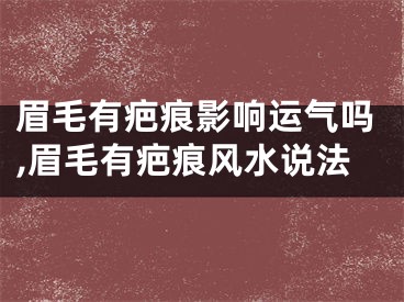 眉毛有疤痕影响运气吗,眉毛有疤痕风水说法