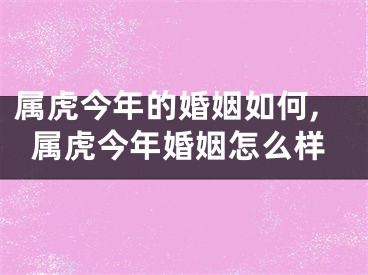 属虎今年的婚姻如何,属虎今年婚姻怎么样