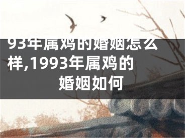 93年属鸡的婚姻怎么样,1993年属鸡的婚姻如何