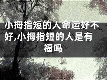 小拇指短的人命运好不好,小拇指短的人是有福吗