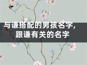 与谦搭配的男孩名字,跟谦有关的名字