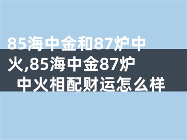 85海中金和87炉中火,85海中金87炉中火相配财运怎么样