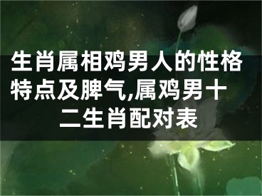 生肖属相鸡男人的性格特点及脾气,属鸡男十二生肖配对表