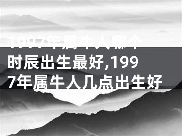 1997年属牛人哪个时辰出生最好,1997年属牛人几点出生好