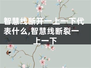 智慧线断开一上一下代表什么,智慧线断裂一上一下