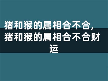 猪和猴的属相合不合,猪和猴的属相合不合财运