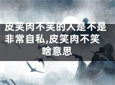 皮笑肉不笑的人是不是非常自私,皮笑肉不笑啥意思