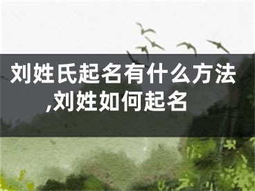 刘姓氏起名有什么方法,刘姓如何起名