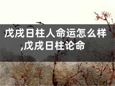 戊戌日柱人命运怎么样,戊戌日柱论命