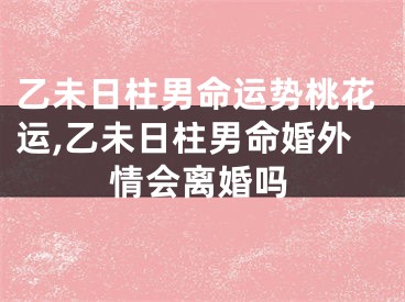 乙未日柱男命运势桃花运,乙未日柱男命婚外情会离婚吗