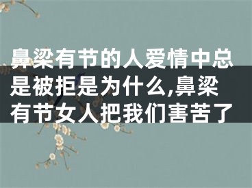 鼻梁有节的人爱情中总是被拒是为什么,鼻梁有节女人把我们害苦了