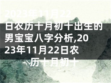 2023年11月22日农历十月初十出生的男宝宝八字分析,2023年11月22日农历十月初十