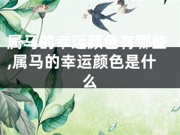 属马的幸运颜色有哪些,属马的幸运颜色是什么