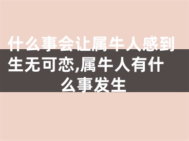 什么事会让属牛人感到生无可恋,属牛人有什么事发生