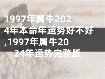 1997年属牛2024年本命年运势好不好,1997年属牛2024年运势完整版