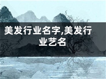 美发行业名字,美发行业艺名