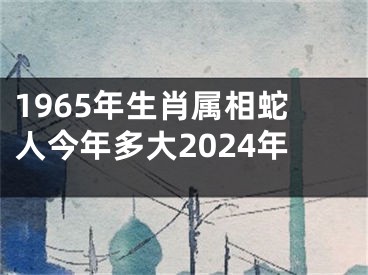 1965年生肖属相蛇人今年多大2024年