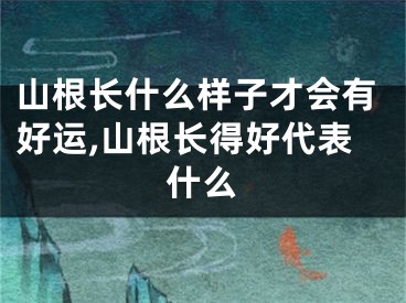 山根长什么样子才会有好运,山根长得好代表什么