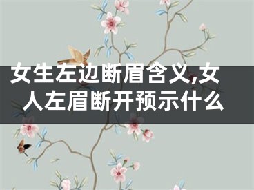 女生左边断眉含义,女人左眉断开预示什么