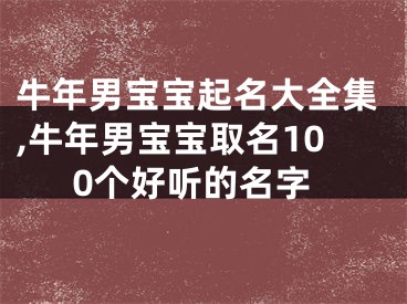 牛年男宝宝起名大全集,牛年男宝宝取名100个好听的名字