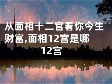 从面相十二宫看你今生财富,面相12宫是哪12宫