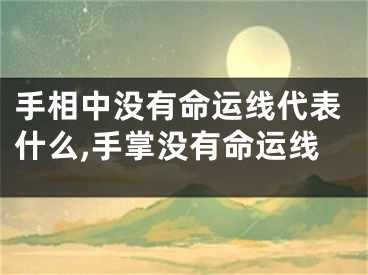 手相中没有命运线代表什么,手掌没有命运线