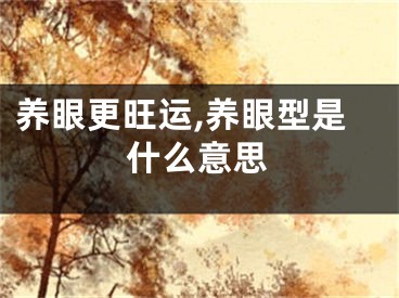 养眼更旺运,养眼型是什么意思