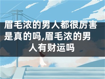 眉毛浓的男人都很厉害是真的吗,眉毛浓的男人有财运吗