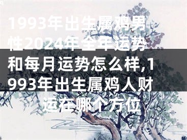 1993年出生属鸡男性2024年全年运势和每月运势怎么样,1993年出生属鸡人财运在哪个方位