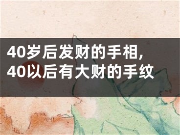 40岁后发财的手相,40以后有大财的手纹