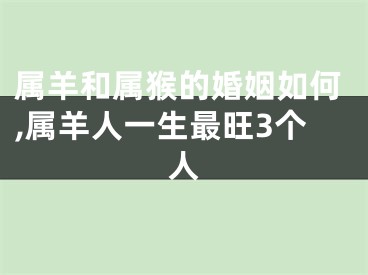 属羊和属猴的婚姻如何,属羊人一生最旺3个人