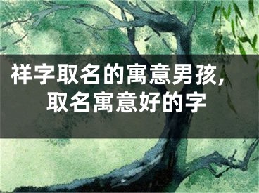 祥字取名的寓意男孩,取名寓意好的字