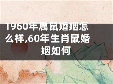 1960年属鼠婚姻怎么样,60年生肖鼠婚姻如何