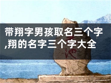 带翔字男孩取名三个字,翔的名字三个字大全