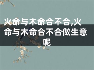 火命与木命合不合,火命与木命合不合做生意呢