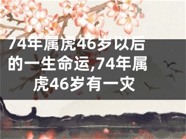 74年属虎46岁以后的一生命运,74年属虎46岁有一灾