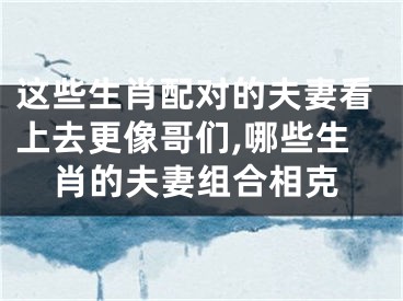 这些生肖配对的夫妻看上去更像哥们,哪些生肖的夫妻组合相克